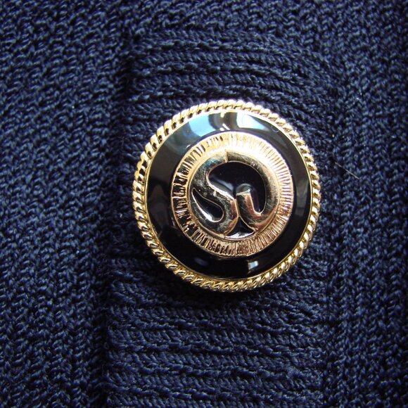 St. John Separates Black Knit Cardigan Sweater Luxury Santiago Knit Medium - Picture 12 of 12